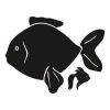 Stylish chalk sticker with fish, perfect for a child\'s room, adding a cheerful touch and creativity.