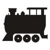 Stylish chalk sticker in the shape of a train, perfect for a little travel and adventure enthusiast\'s room.