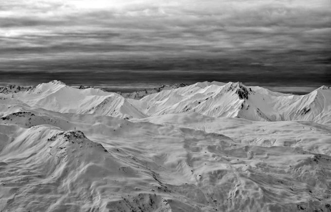 Wall mural unreachable mountain peaks FP 1412 - Graphic design featuring snow-covered mountain tops.