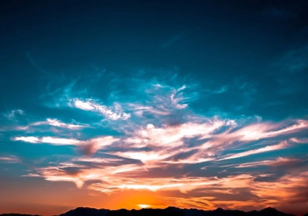Wall mural magical sky colors FP 1527 - Graphic pattern. Sky hues in shades of blue and orange.