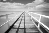 Wall mural of a pier with white railings FP 1632 - Graphic design. A visible pier leading towards the horizon.