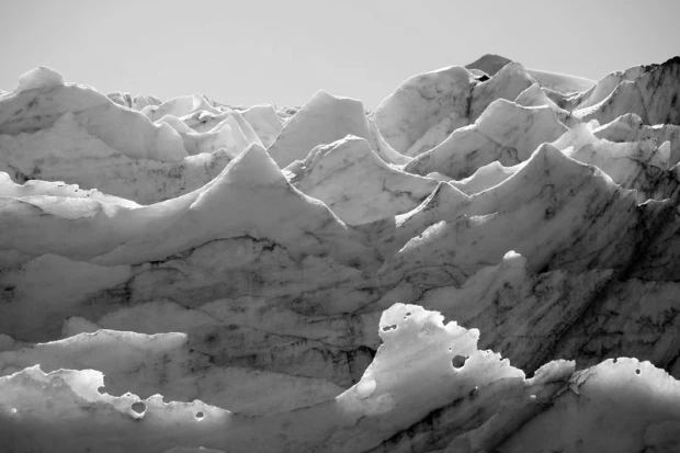 Wall mural ice FP 1689 - Graphic design featuring sharp-edged white and gray ice formations.