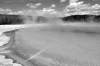 Yellowstone National Park wall mural FP 1947 - Graphic design featuring a lake with steam and clouds.