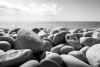 Beach pebble wall mural FP 2017 - Graphic design featuring rounded stones in various sizes.