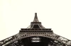 Wall mural Eiffel Tower FP 2178 - Graphic design. View of the Eiffel Tower from below in black and white shades.
