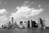 Wall mural of stunning New York FP 2166 - Graphic design featuring the NYC skyline silhouette in shades of gray.