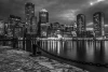 Wall mural stunning city at night FP 2251 - Graphic design featuring a cityscape with tall buildings.