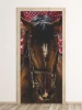 Horse head door mural FP 2723 D - Graphic design featuring a large horse head with detailed fur textures.