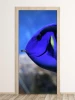 Blue fish door wallpaper FP 2735 D - Graphic design with clear details and color gradient.