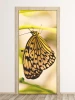 Colorful butterfly door wallpaper FP 2511 D - Graphic design. Yellow butterfly with black spots on its wings.