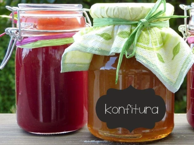 Chalk labels for vintage jars 006 - set of 16 - Kitchen arrangement. Jars with jams in various colors.