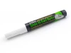 White dry-erase marker - Graphic design. Simple shape, cylindrical form, white tip, and black casing.