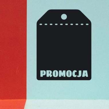 Chalkboard sticker for promotions 241 - Graphic design. Black background with the word PROMOTION and a cutout at the top.