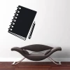 Chalkboard sticker for office notebook 236 - Bright wall decor with modern brown furniture.