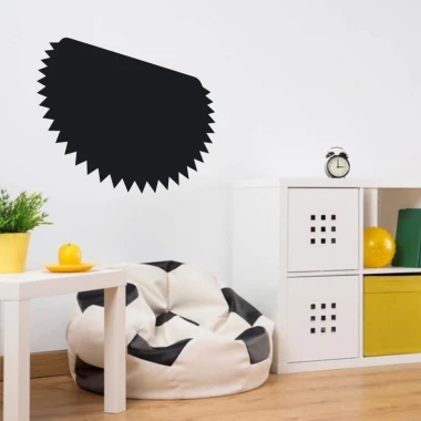 Chalk sticker for price tags 232 - Room arrangement with light walls and black and white furniture.