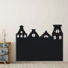 Chalk sticker houses 243 - Room decor with light-colored walls and blue furniture.
