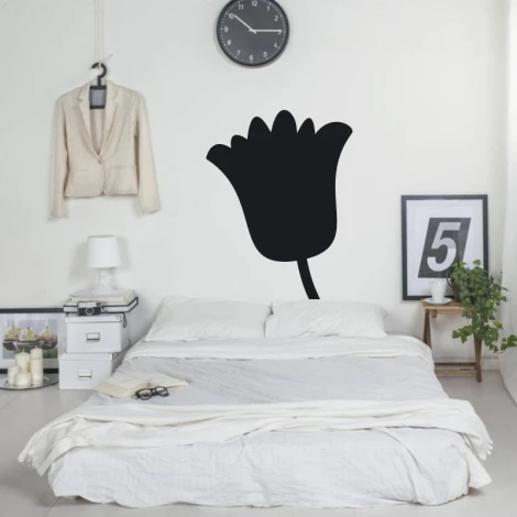 Chalkboard wall sticker flower 218 - Bedroom decor with light walls and muted furniture.