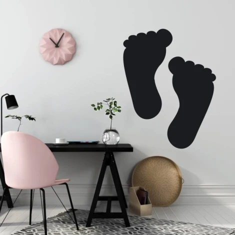 Chalkboard wall sticker feet 216 - Office decor with light walls and modern furniture.