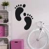 Chalkboard wall sticker feet 217 - Room decor with light-colored walls and furniture in shades of white and pink.