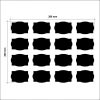Chalk labels for jars Orient 004 - set of 16 - rectangular shapes in black color.