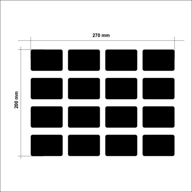 Chalkboard labels for jars, rectangular shape, 16 pieces, black design.