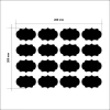 Chalk labels for vintage jars 006 - set of 16 - Rectangular black design labels.