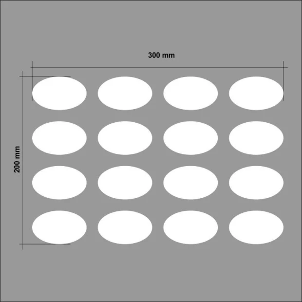 Dry-erase labels for jars, ellipse 002 - set of 16 - Graphic design. Rectangular labels in an ellipse shape.
