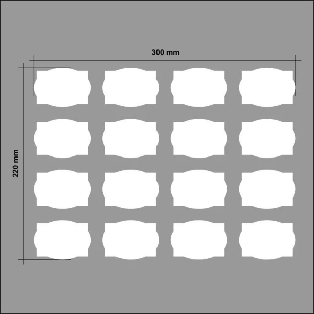 Dry-erase labels for jars Orient 004 - set of 16 - Graphic design. Labels are rectangular in shape.