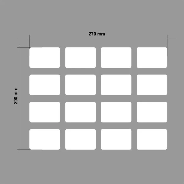 Dry-erase labels for jars, rectangular 005 - set of 16 - Graphic design. Simple rectangles in a 4x4 layout.