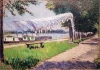 Reproduction of Drying Laundry on the Banks of the Seine by Gustave Caillebotte - Graphic design print depicting laundry.