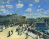 Pont Neuf Paris reproduction by Auguste Renoir. Scenic bridge with people, buildings, and sky.