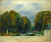 Reproduction of Versailles by Auguste Renoir - A graphic design featuring a park with trees and a fountain.