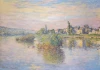 Pastel reproduction of Claude Monet\'s Banks of the Seine, perfect for a modern living room.
