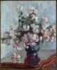 Chrysanthemums reproduction by Claude Monet in pastel shades, perfect for an elegant living room.