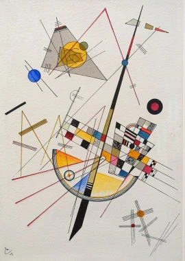 Delicate Tension reproduction by Wassily Kandinsky in a colorful, geometric composition, perfect for decor.