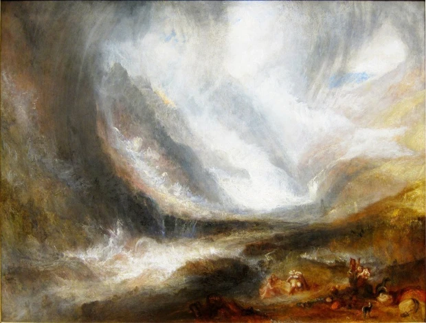 Reproduction of Valley of Aosta Snowstorm, Avalanche and Thunderstorm by William Turner - Graphic design print.