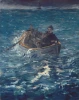 Reproduction of Levasion de Rochefort by Edouard Manet. The image shows a boat on water with figures inside.