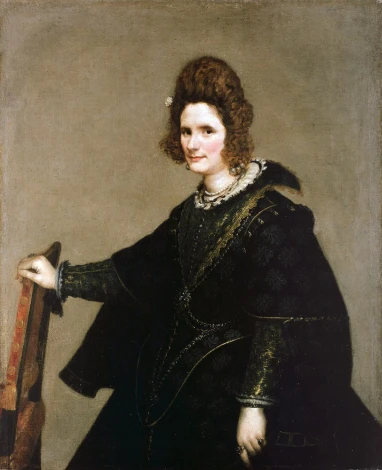 Elegant reproduction of Diego Velazquez\'s Portrait of a Lady, perfect for a classic living room or stylish decor.