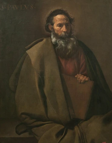Reproduction of Saint Paul by Diego Velazquez, perfect for an elegant living room, with vivid details.