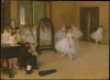 Reproduction of The Dancing Class by Edgar Degas - Ballet studio with light walls, mirrors, and ballerinas.