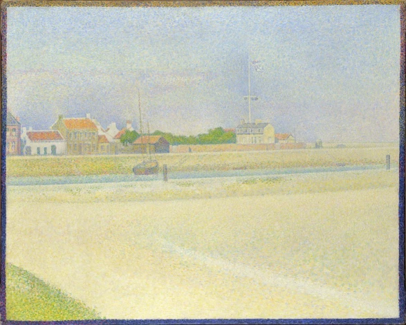 Reproduction of Der Kanal von Gravelines by Georges Seurat. The image depicts a landscape.