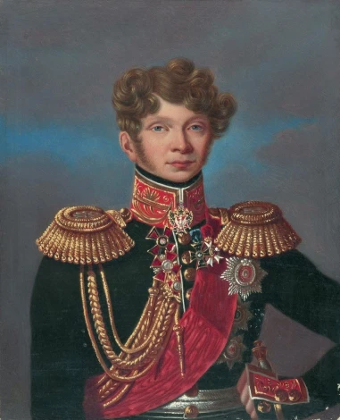 Reproduction of General Józef Rautenstrauch by Stanisław Marszałkiewicz. Man in uniform with decorations.