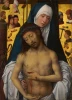 Reproduction of The Man of Sorrows in the arms of the Virgin by Hans Memling - Central composition with figures.