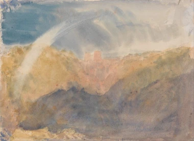 Reproduction of Crichton Castle, Mountainous Landscape with a Rainbow by William Turner - Graphic design print.