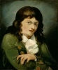 Self-Portrait reproduction by William Turner. Young man with long hair in a green coat, with hands visible.