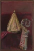 Reproduction of Bishop Strzemiński\'s Infuła by Leon Wyczółkowski. Triangular item with decorative elements.