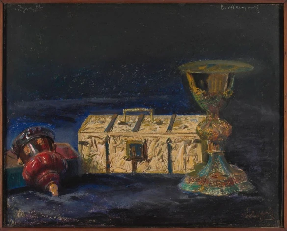 Reproduction of Bishop Maciejowski\'s Chalice by Leon Wyczółkowski. The image features a chalice, box, and more.