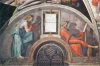 Graphic reproduction of Naason, Loenette, Michelangelo - Two figures, one with a magnifying glass, the other with a book.
