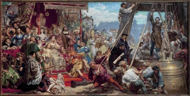 Reproduction of the Sigismund Bell Suspension on the Krakow Cathedral tower, 1521, by Jan Matejko - Graphic design.