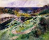 Reproduction of Road at Wargemont by Renoir - A graphic design depicting a landscape with winding roads and greenery.